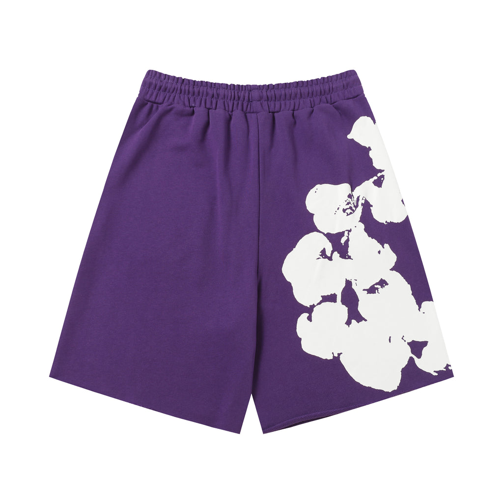 Denim Tears Cotton Wreath Sweatshorts Purple/White