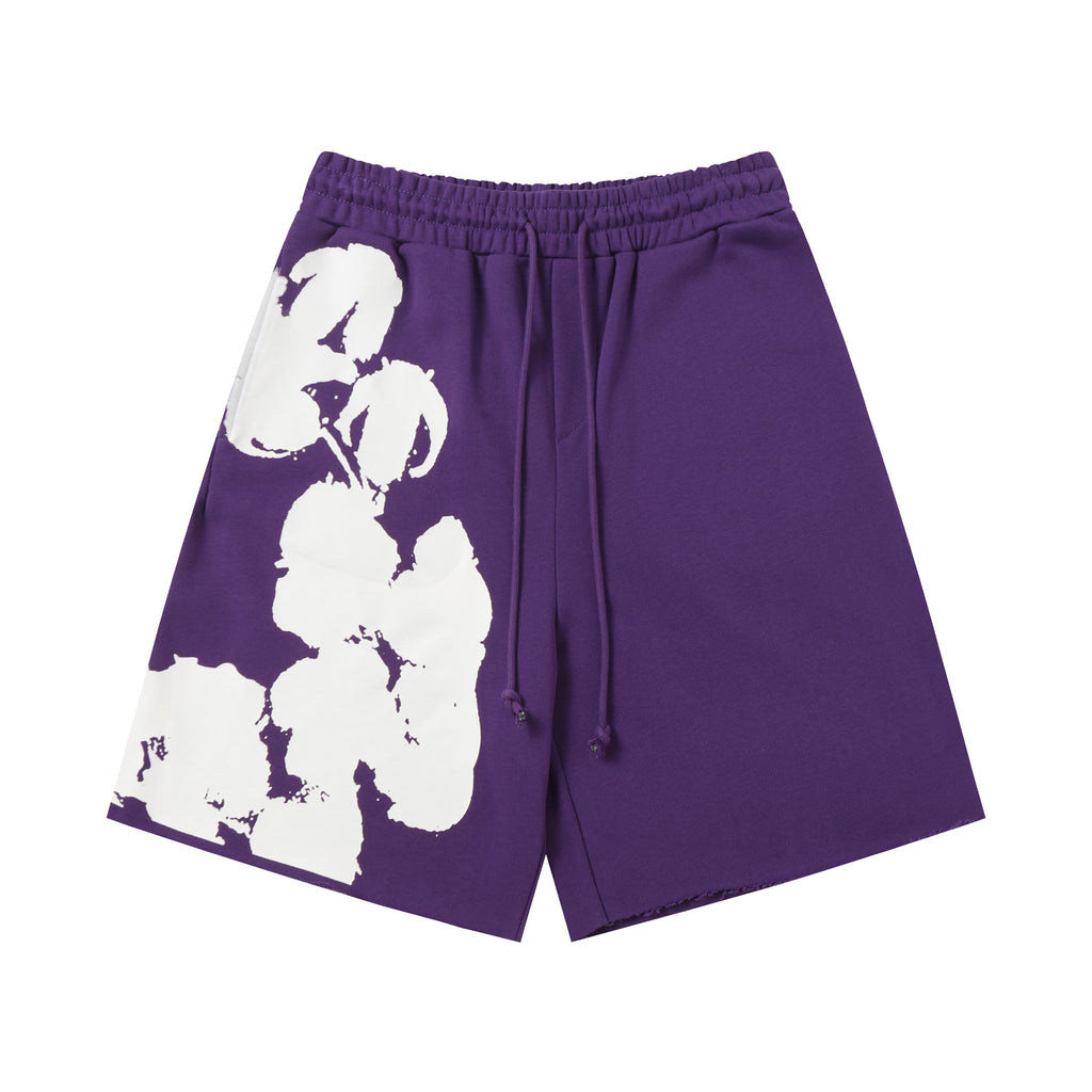 Denim Tears Cotton Wreath Sweatshorts Purple/White