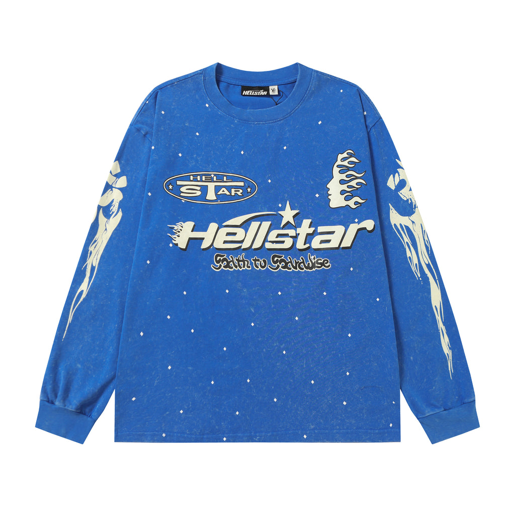 Hoodie Hellstar "Path to Paradise" Blue Long Sleeve