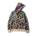 Bape x Hello Kitty Camo Shark Full Zip Hoodie Green / Original Camo