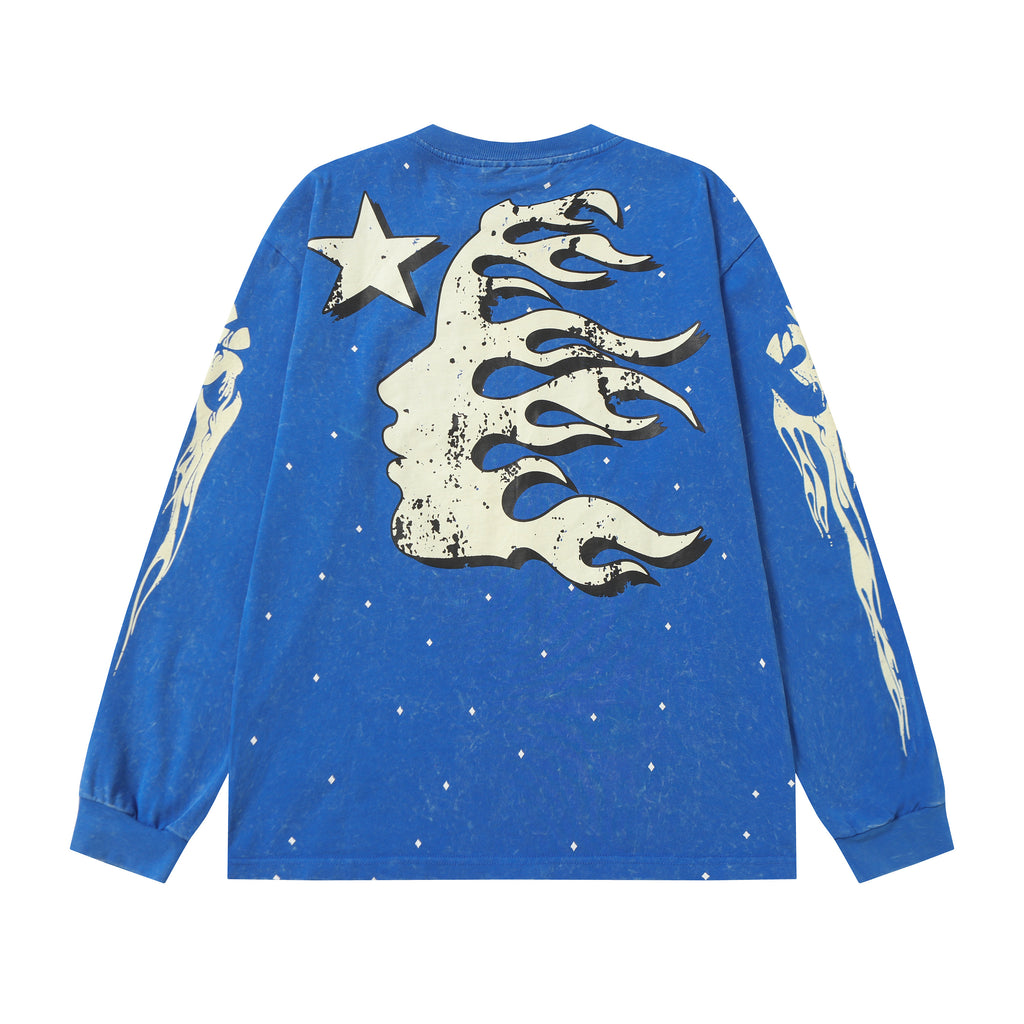 Hoodie Hellstar "Path to Paradise" Blue Long Sleeve