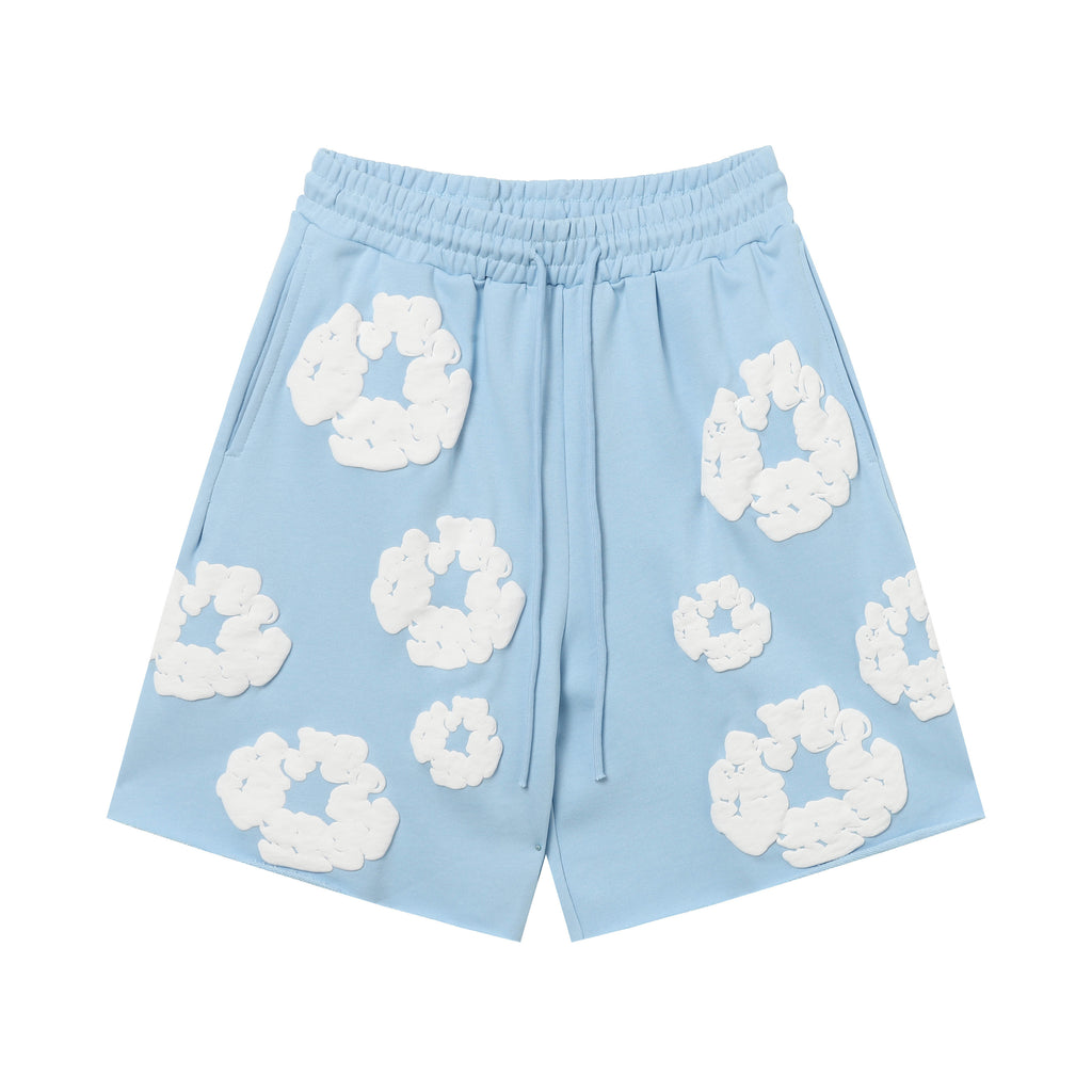 Denim Tears Cotton Wreath Sweatshorts Sky Blue/White
