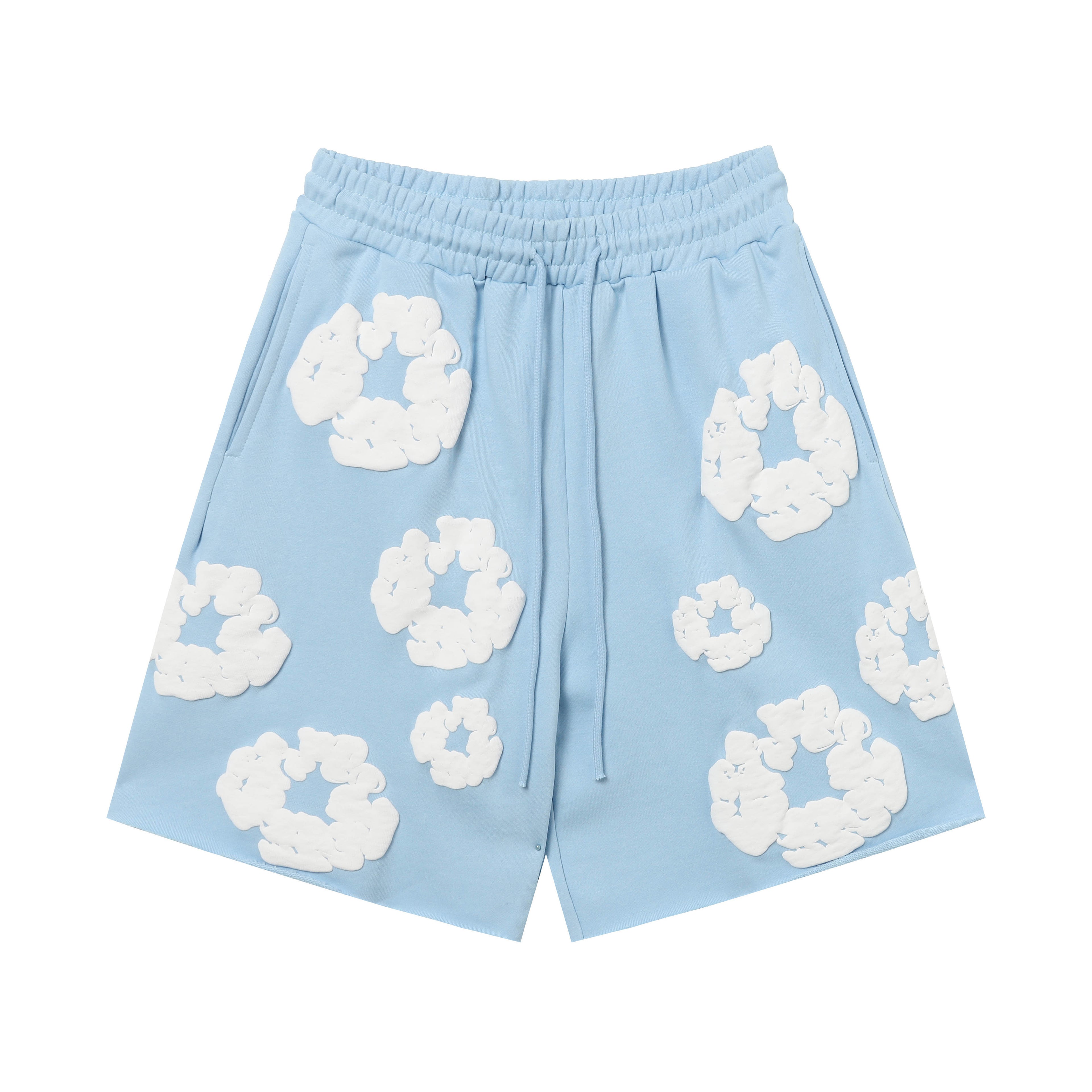 Denim Tears Cotton Wreath Sweatshorts Sky Blue/White