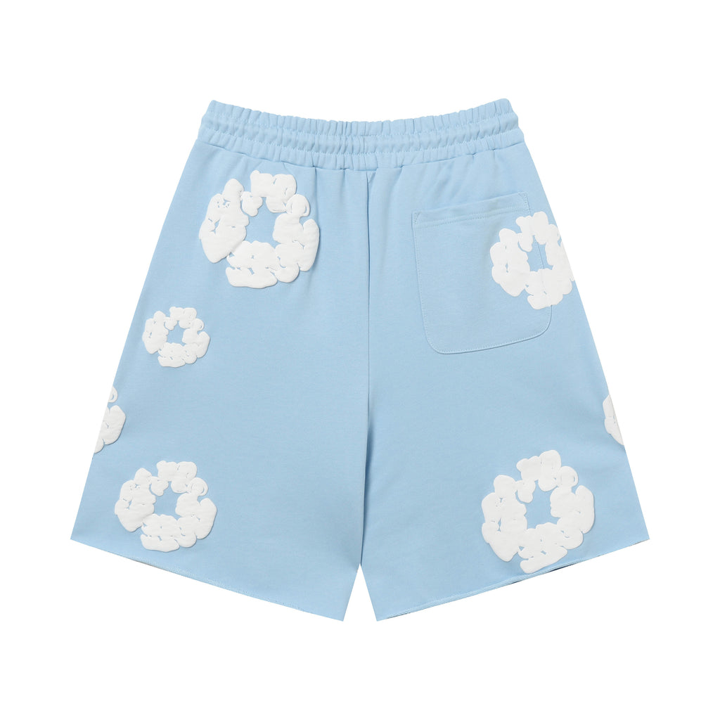 Denim Tears Cotton Wreath Sweatshorts Sky Blue/White