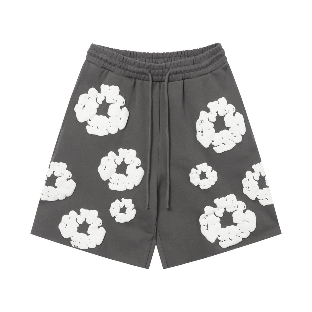 Denim Tears Cotton Wreath Sweatshorts Dark Grey/White
