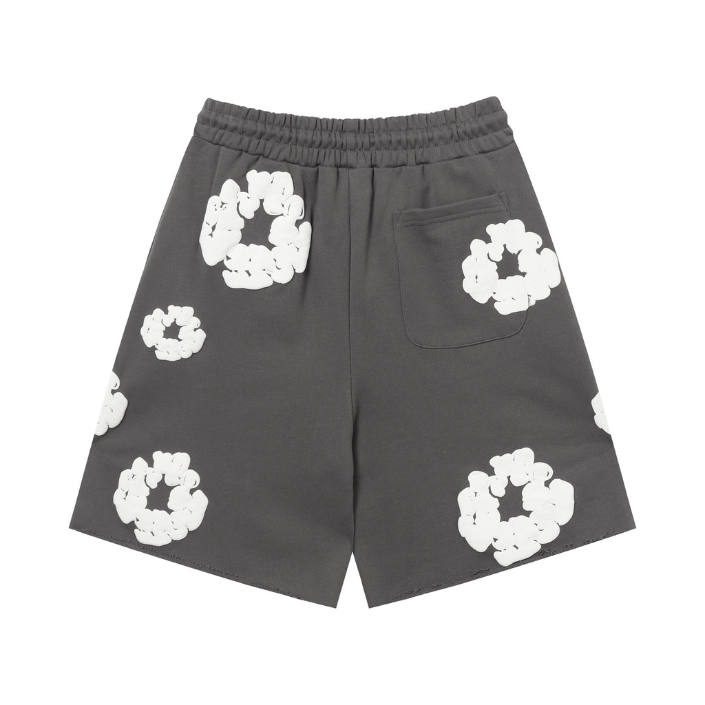 Denim Tears Cotton Wreath Sweatshorts Dark Grey/White