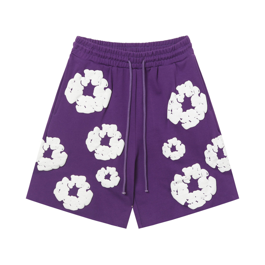 Denim Tears Cotton Wreath Sweatshorts Purple/White