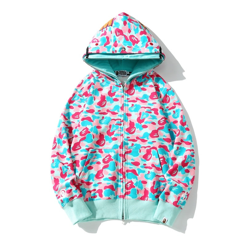 Bape STORE MIAMI 4TH ANNIVERSARY SHARK FULL ZIP DOUBLE HOODIE