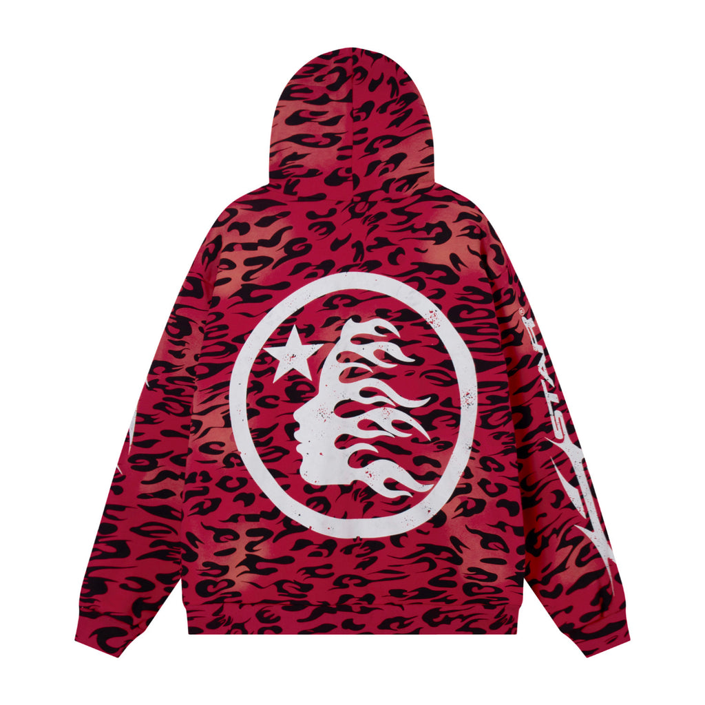 Hoodie Hellstar Athletics Red "Pattern" Full-Zip