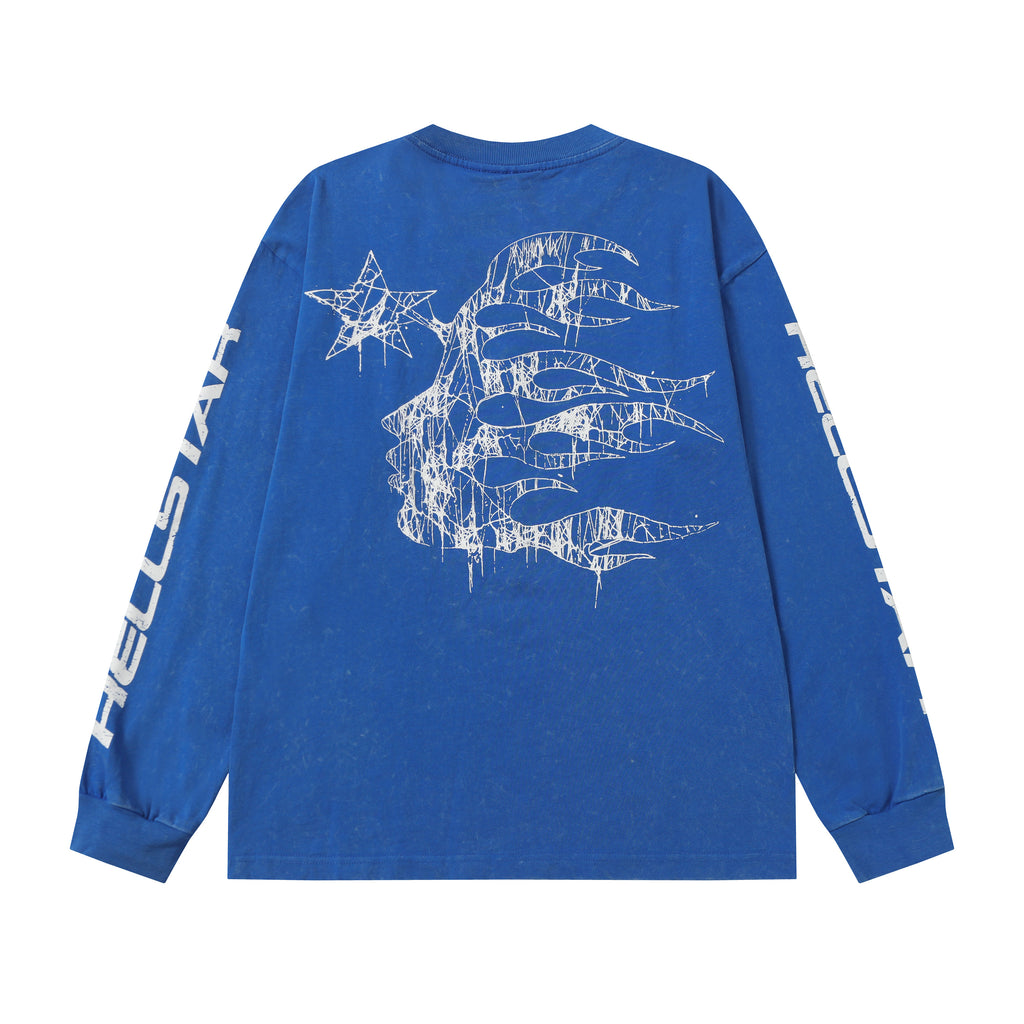 Hoodie Hellstar "Path to Paradise"  Electric Blue Long