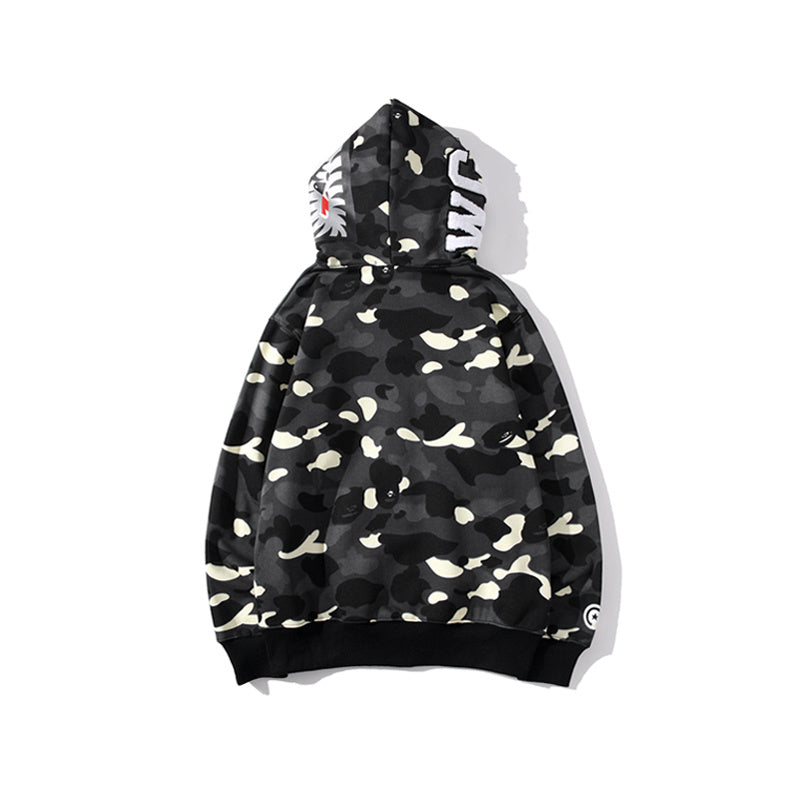 Bape City Camo Shark Full Zip Hoodie  Black / Glow in the Dark