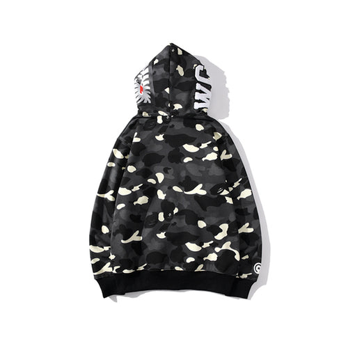 Bape City Camo Shark Full Zip Hoodie  Black / Glow in the Dark