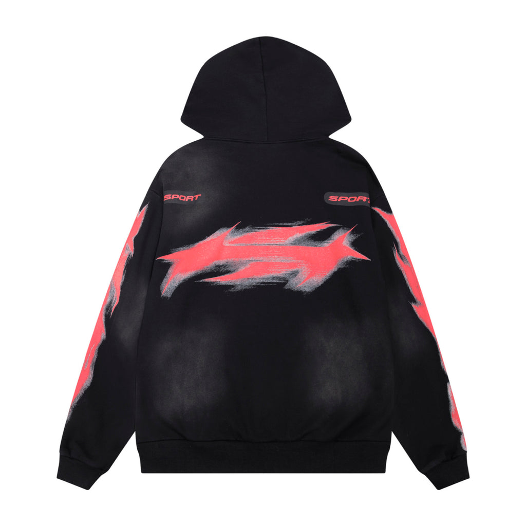 Hoodie Hellstar Sports "Swift Flame"  (Black & Red Edition)