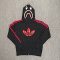 Bape Double Shark Full Zip Hoodie Red / Black
