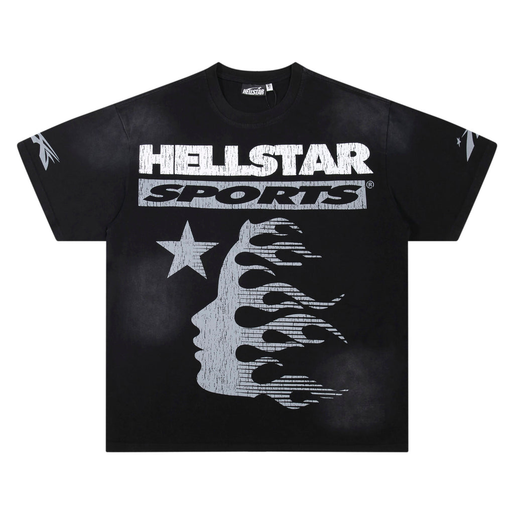 Hellstar "Sports" Graphic Tee - Black/White Edition.