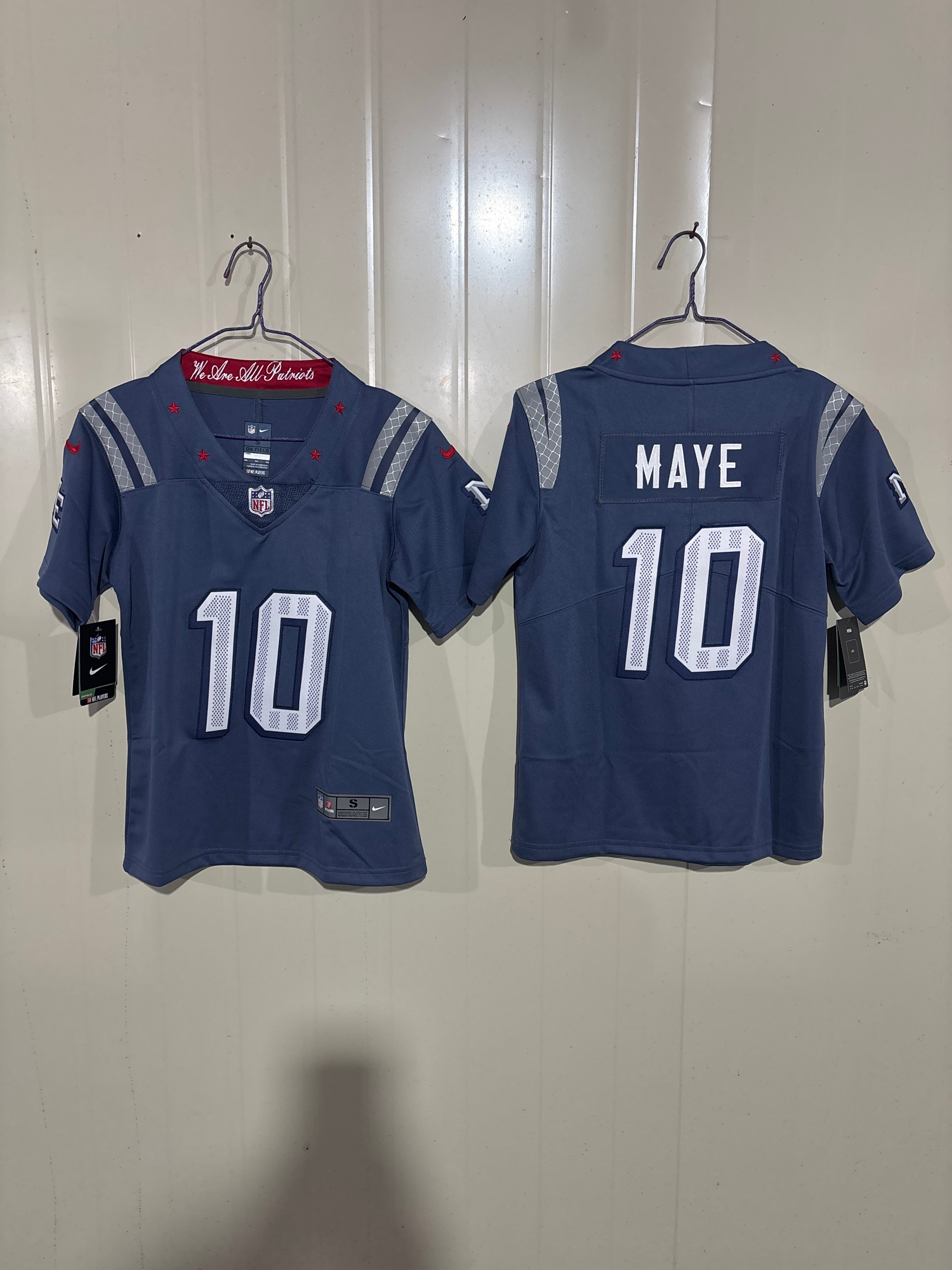 NFL New England Patriots Drake Maye Nike Alternate Jersey (Navy/Silver Edition)