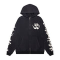 Hoodie Hellstar "Om Yoga" Zip-Up  (Washed Black Edition)