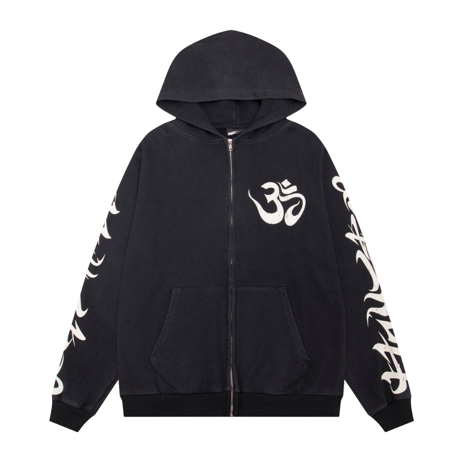 Hoodie Hellstar "Om Yoga" Zip-Up  (Washed Black Edition)