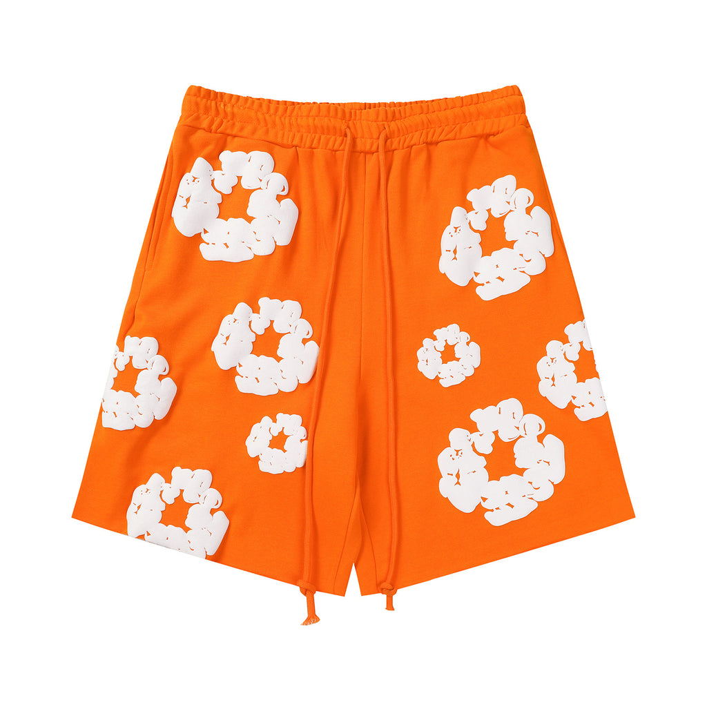 Denim Tears Cotton Wreath Sweatshorts Orange/White