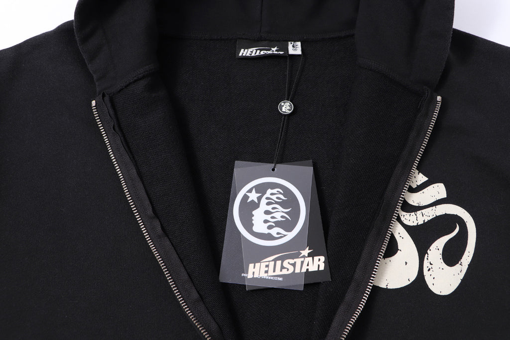 Hoodie Hellstar "Om Yoga" Zip-Up  (Washed Black Edition)