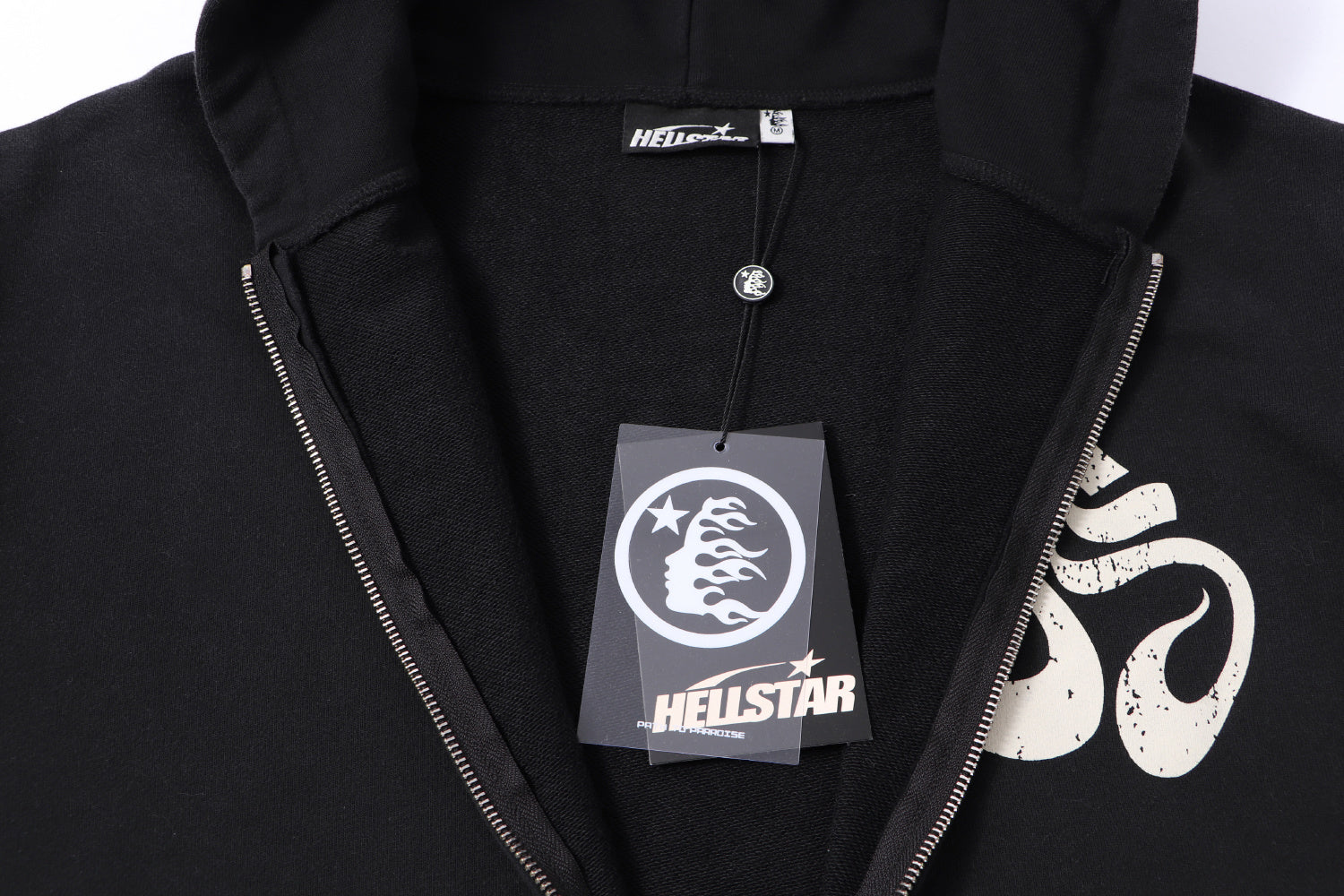 Hoodie Hellstar "Om Yoga" Zip-Up  (Washed Black Edition)