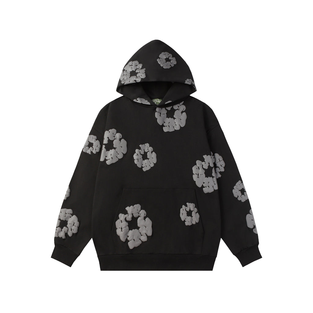 Hoodie Denim Tears Cotton Wreath (Black On Black / Onyx)