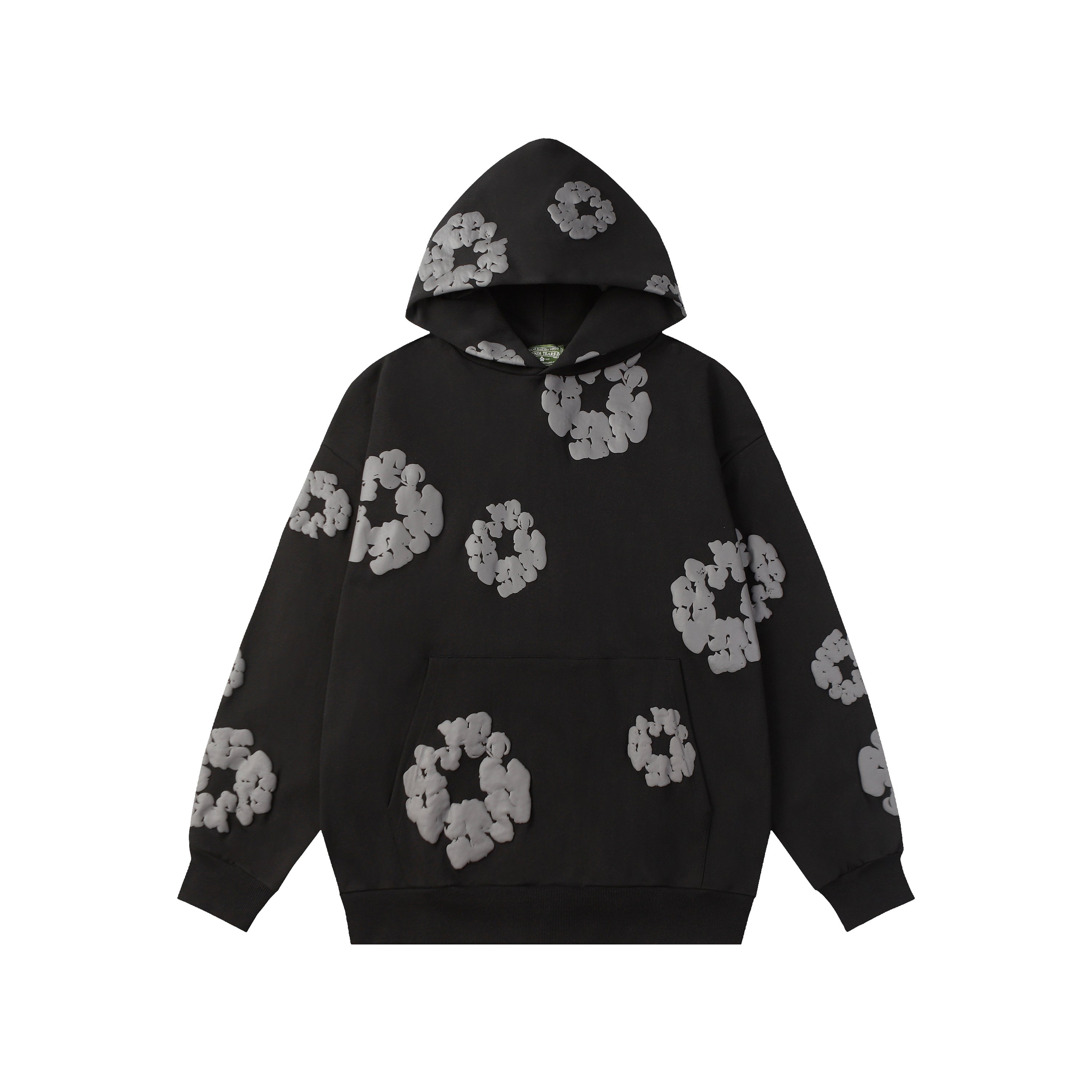 Hoodie Denim Tears Cotton Wreath (Black On Black / Onyx)