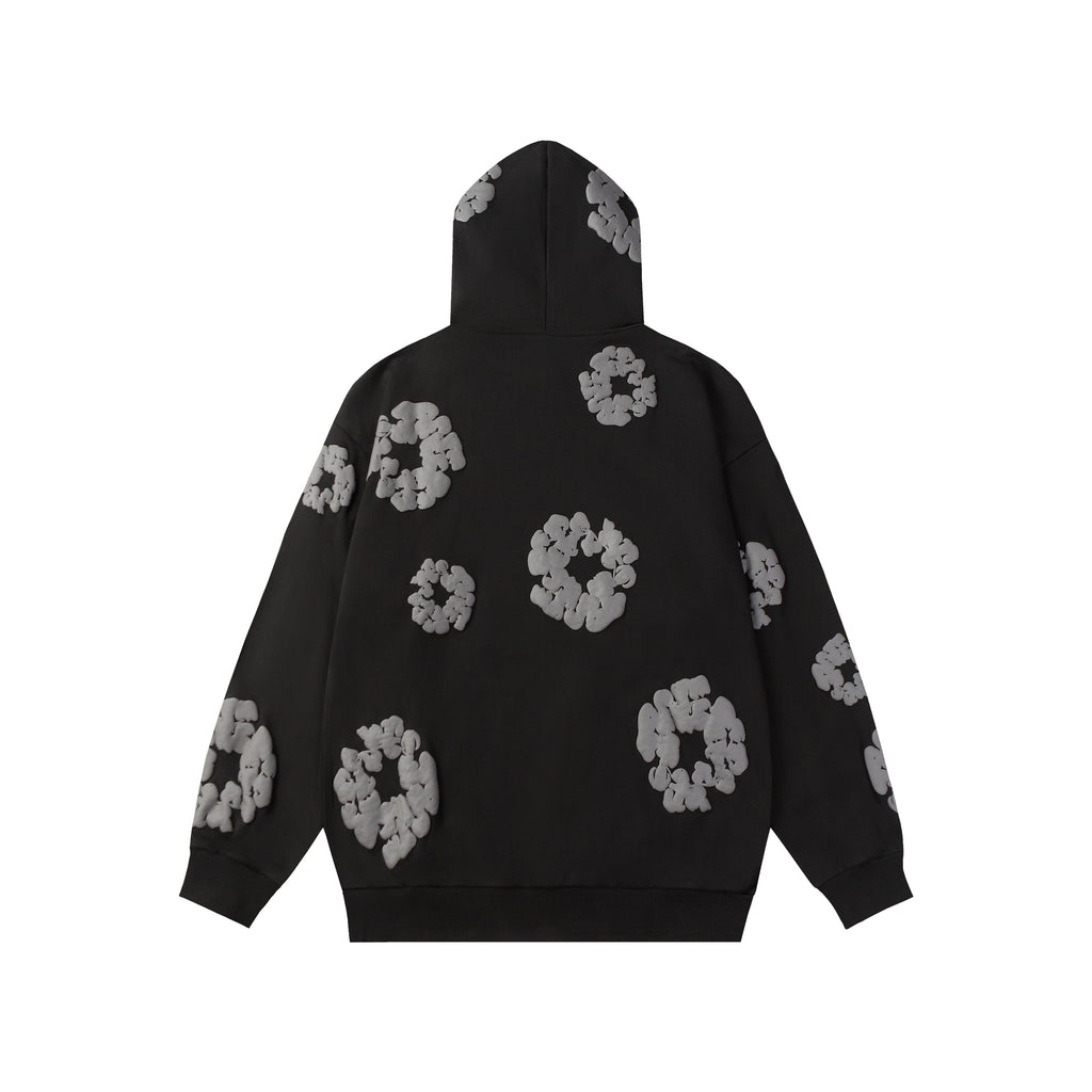 Hoodie Denim Tears Cotton Wreath (Black On Black / Onyx)