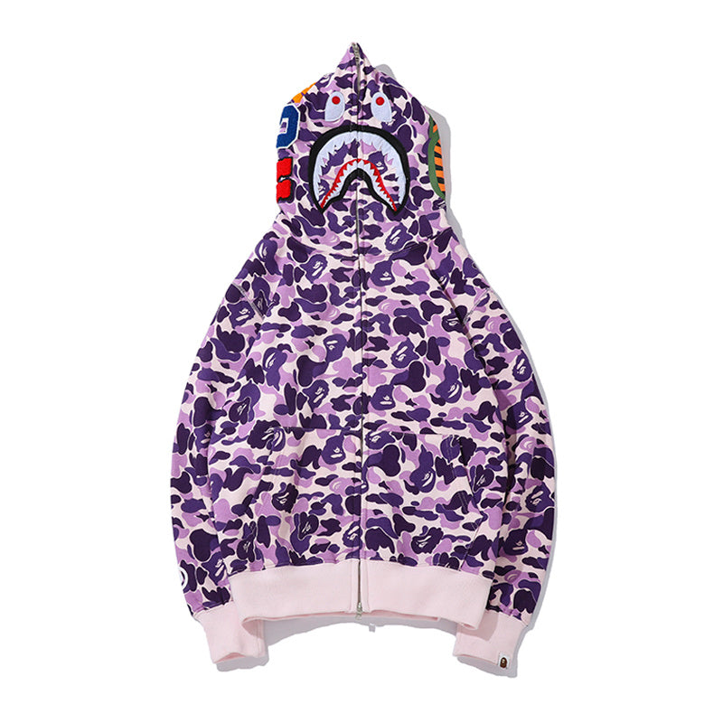 Bape Shark Camo Purple Hoodie