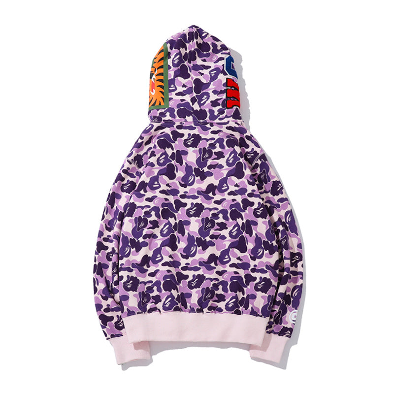 Bape Shark Camo Purple Hoodie