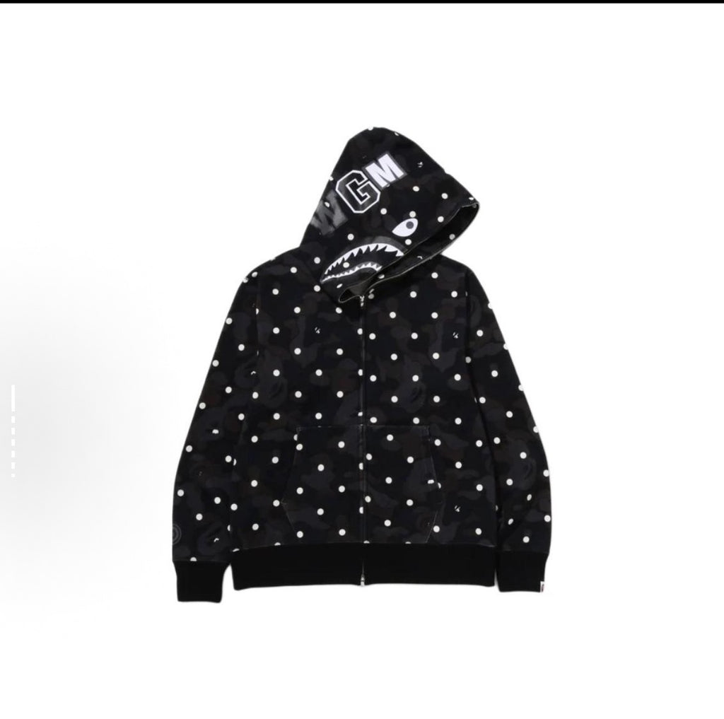 Bape Digital Camo Shark Full Zip Hoodie Black