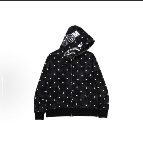 Bape Digital Camo Shark Full Zip Hoodie Black