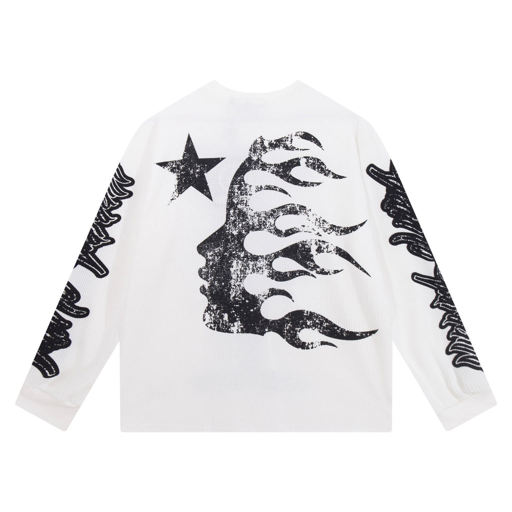 Hoodie Hellstar "Victory Within" Waffle Long Sleeve (White Edition)