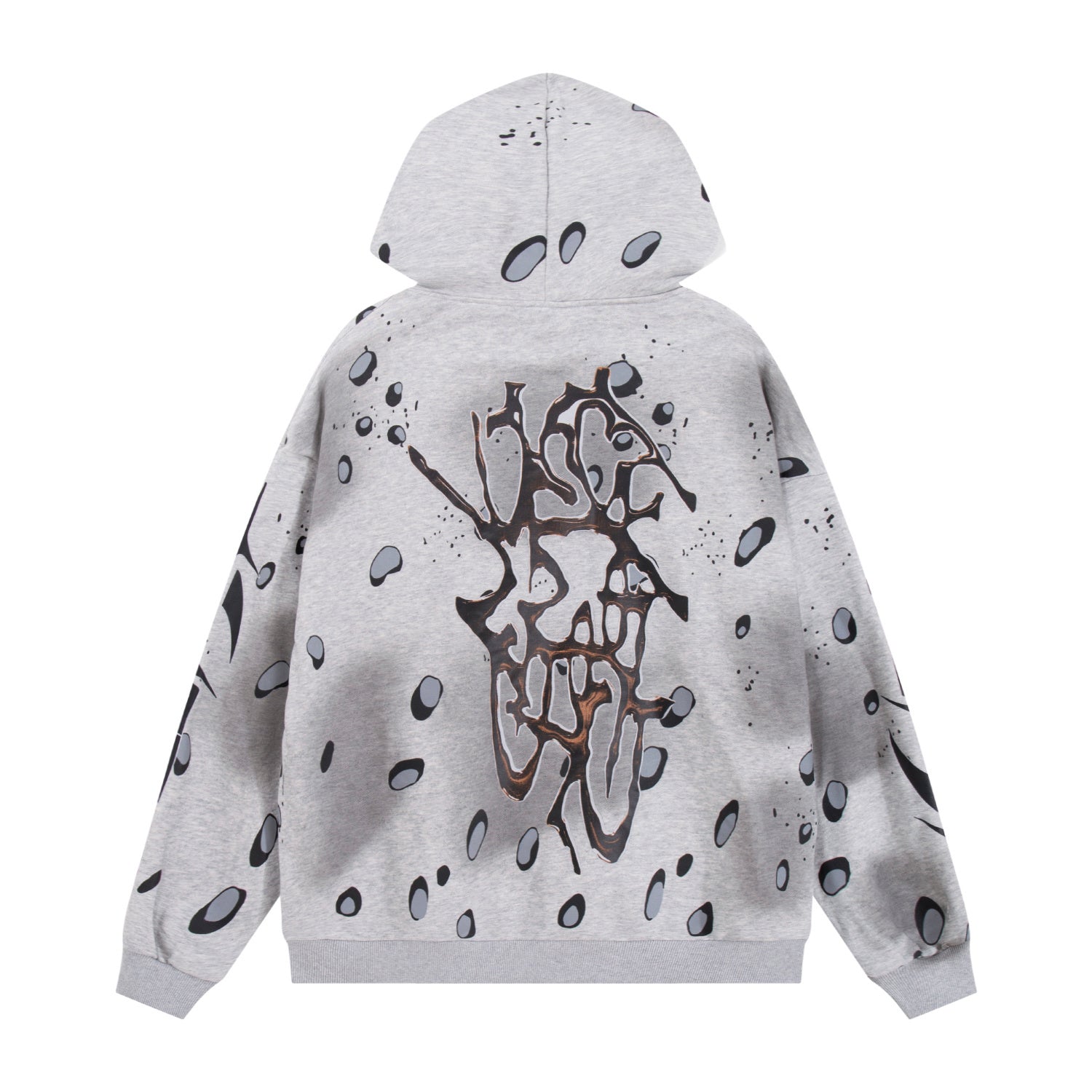Hoodie Hellstar "Meteor Grip" (Grey & Black Splatter)
