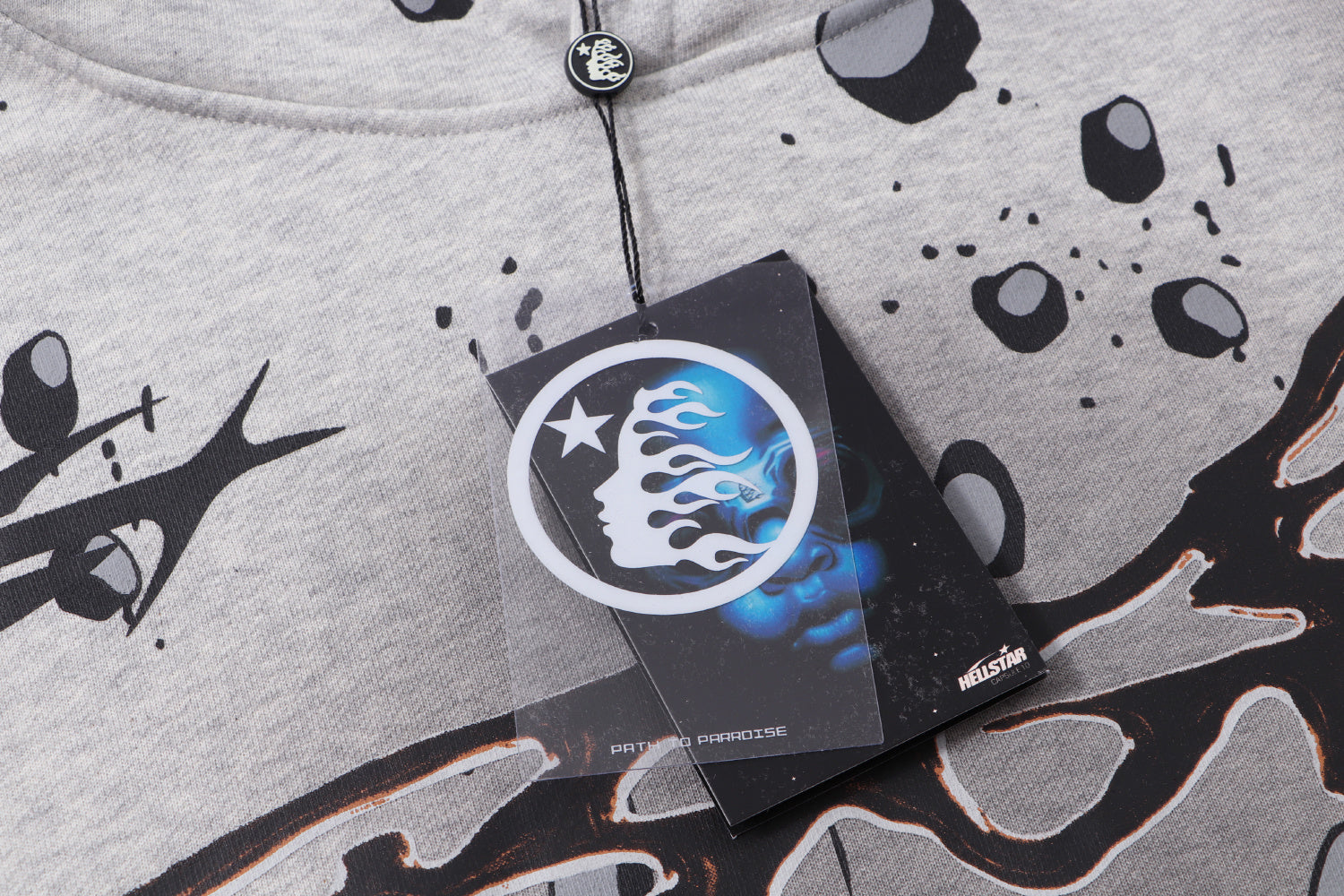 Hoodie Hellstar "Meteor Grip" (Grey & Black Splatter)