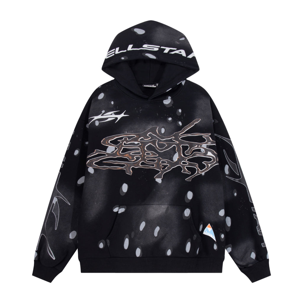 Hoodie Hellstar "Airbrush Star & Flames" Hoodie (Black Edition)