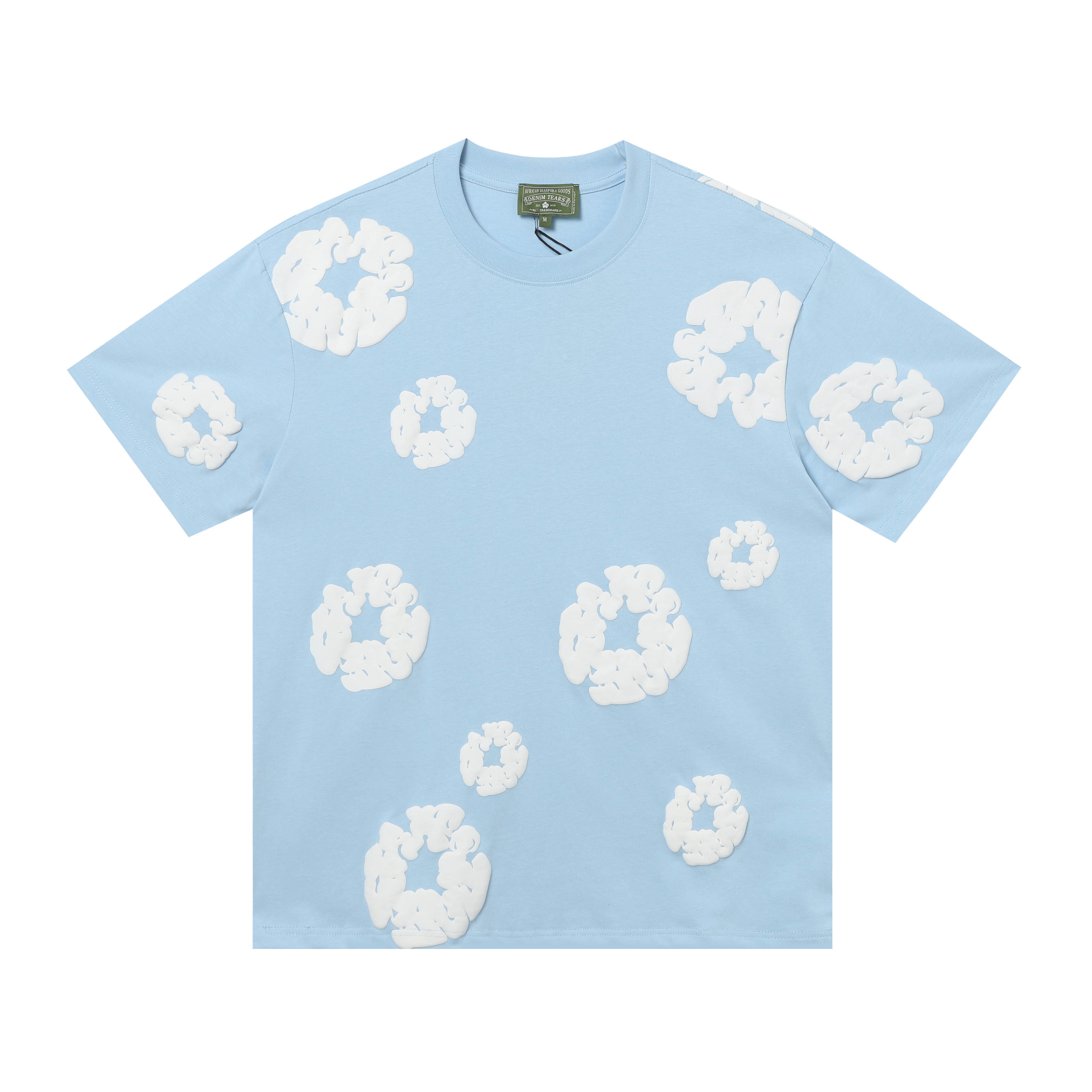 Camisa Denim Tears  Cotton Wreath Tee - Charcoal  (Azul Cielo)