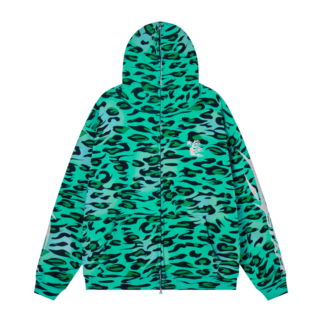 Hoodie Hellstar Athletics Green "Pattern" Full-Zip