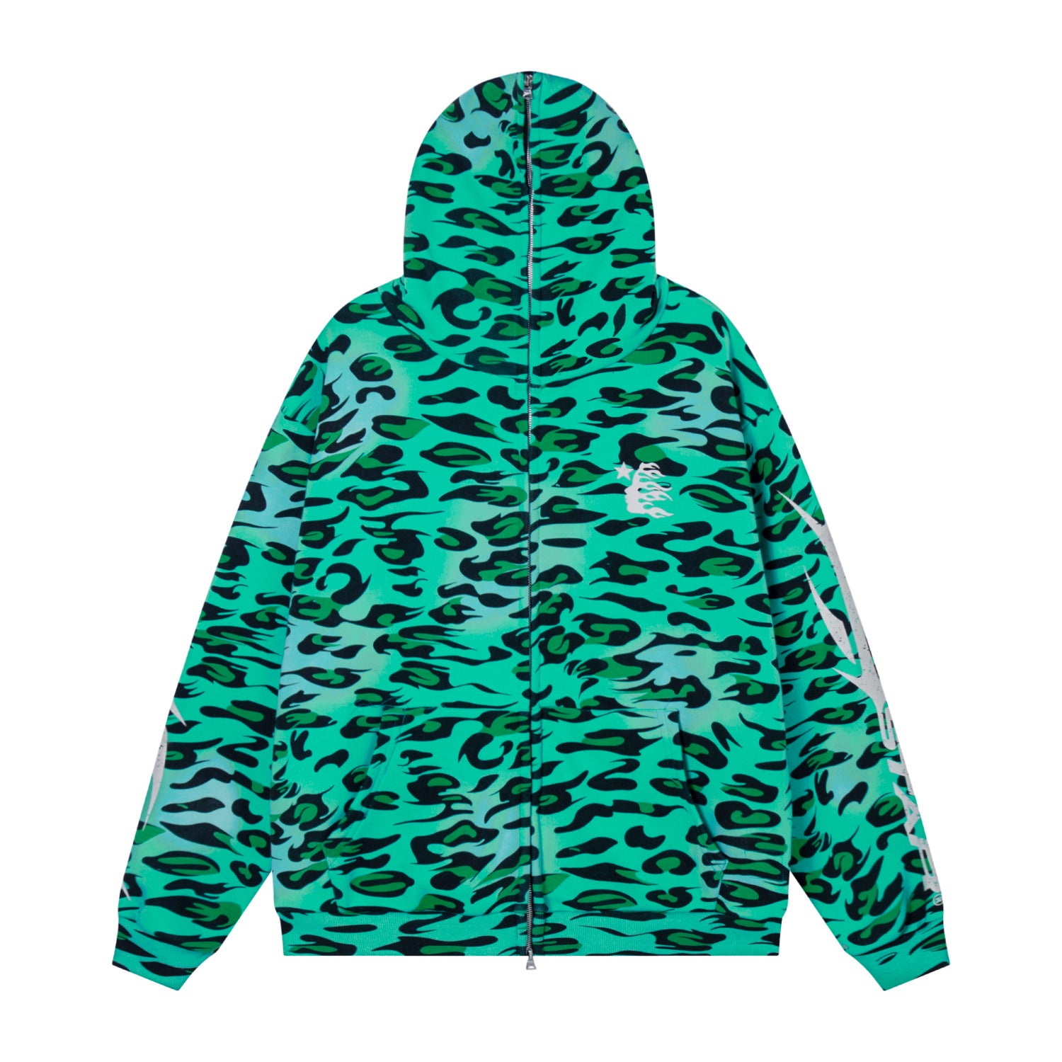Hoodie Hellstar Athletics Green "Pattern" Full-Zip