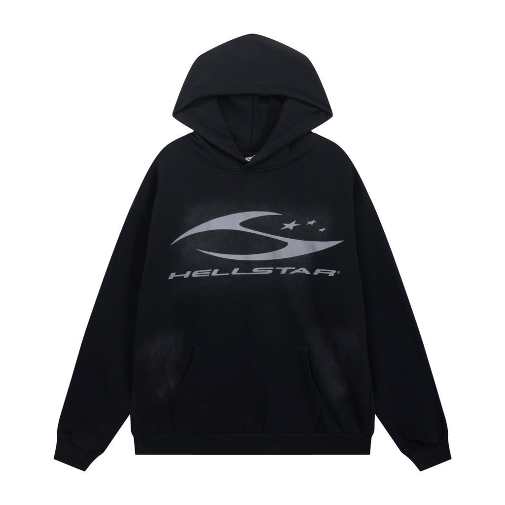 Hoodie Hellstar "Crest Logo"  (Black & Silver Edition)