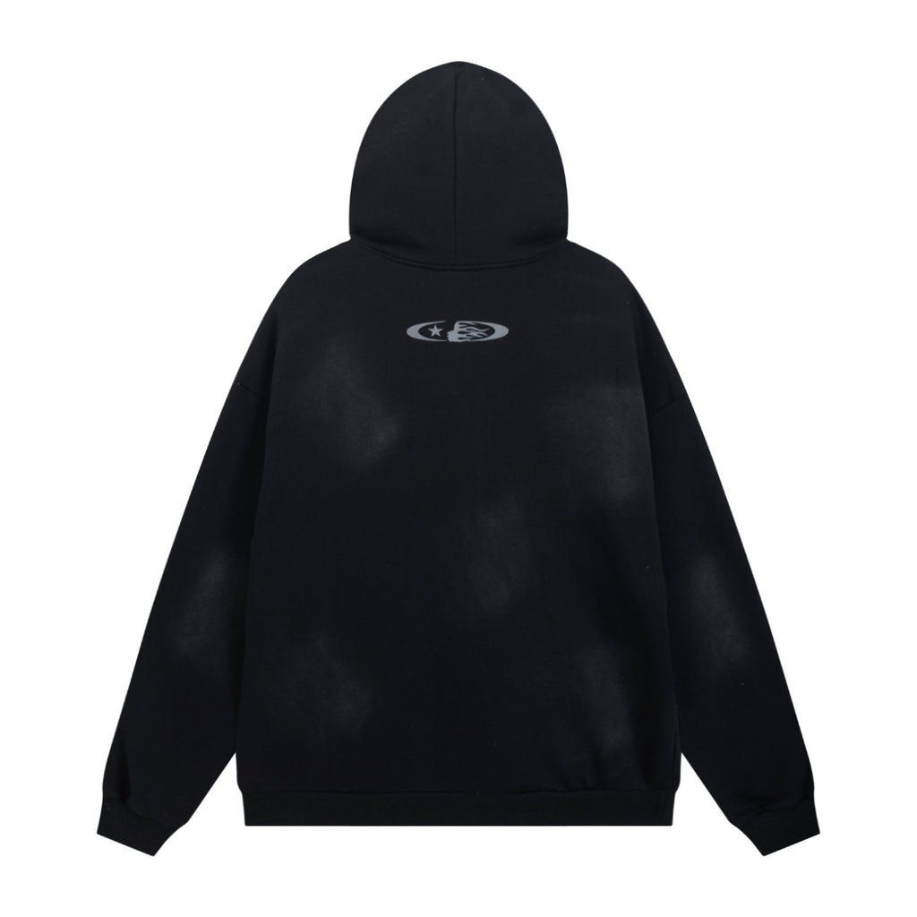 Hoodie Hellstar "Crest Logo"  (Black & Silver Edition)
