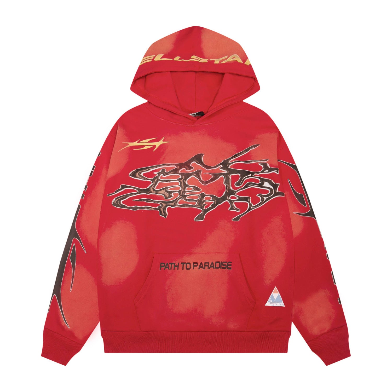Hoodie Hellstar Athletics "Flame Bolt"  (Black & Red Edition)