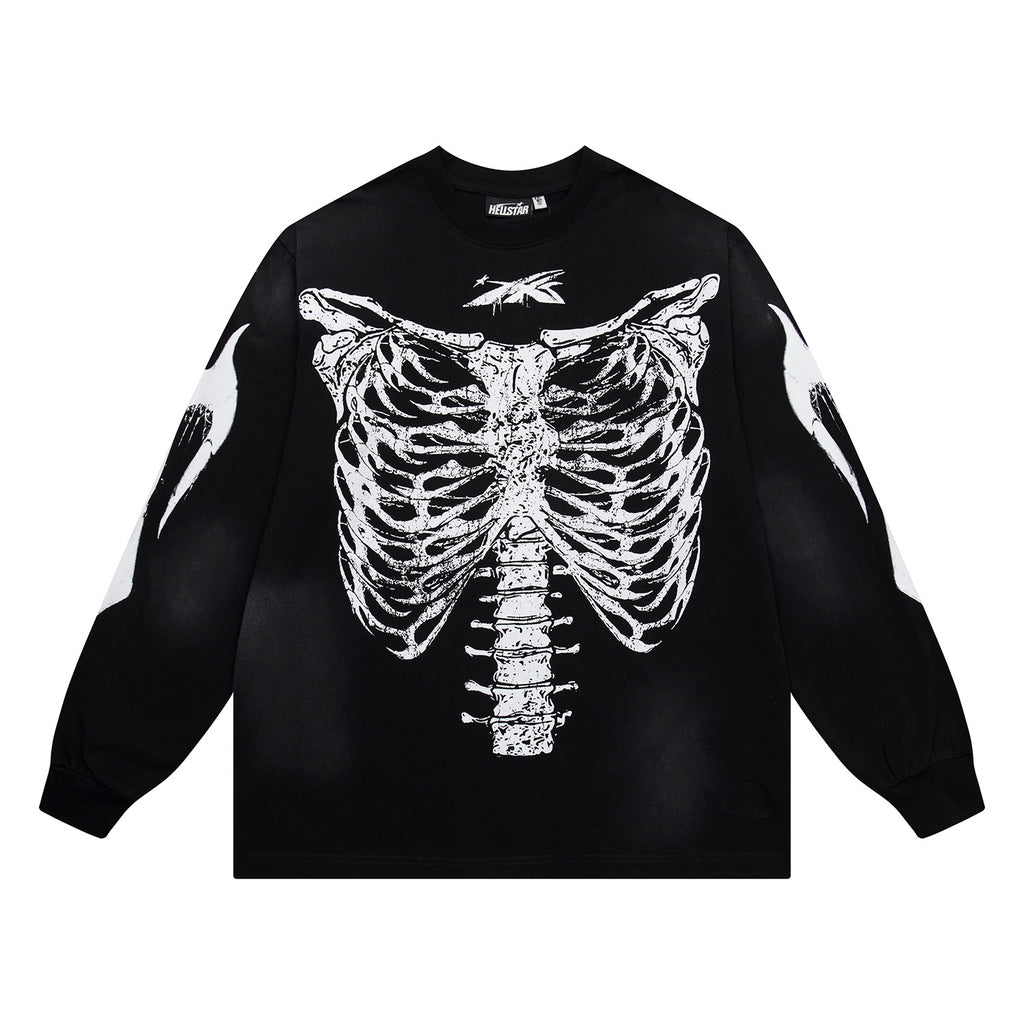 Hoodie Hellstar "Skeleton Bone" Long Sleeve (Black Edition)