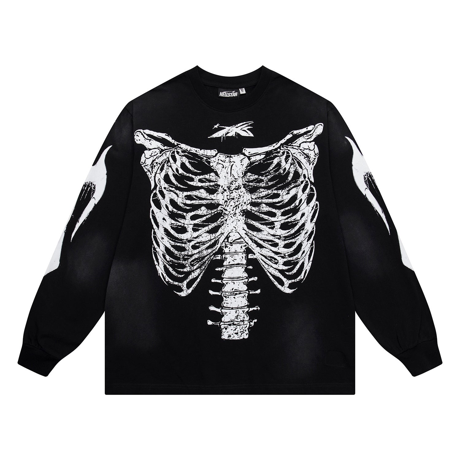Hoodie Hellstar "Skeleton Bone" Long Sleeve (Black Edition)