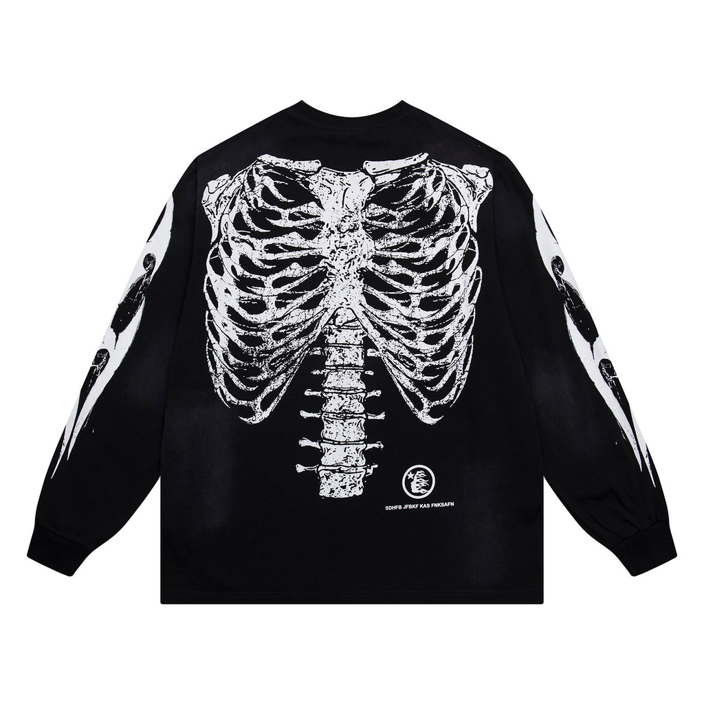 Hoodie Hellstar "Skeleton Bone" Long Sleeve (Black Edition)