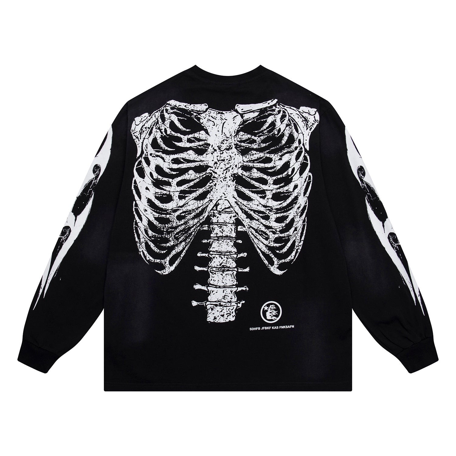 Hoodie Hellstar "Skeleton Bone" Long Sleeve (Black Edition)