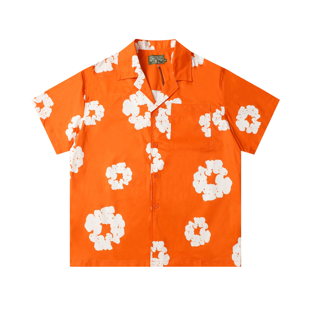 Camisa Denim Tears  Cotton Wreath Cuban Shirt Orange