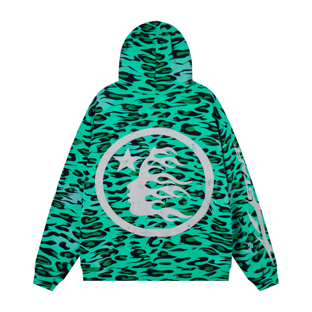 Hoodie Hellstar Athletics Green "Pattern" Full-Zip