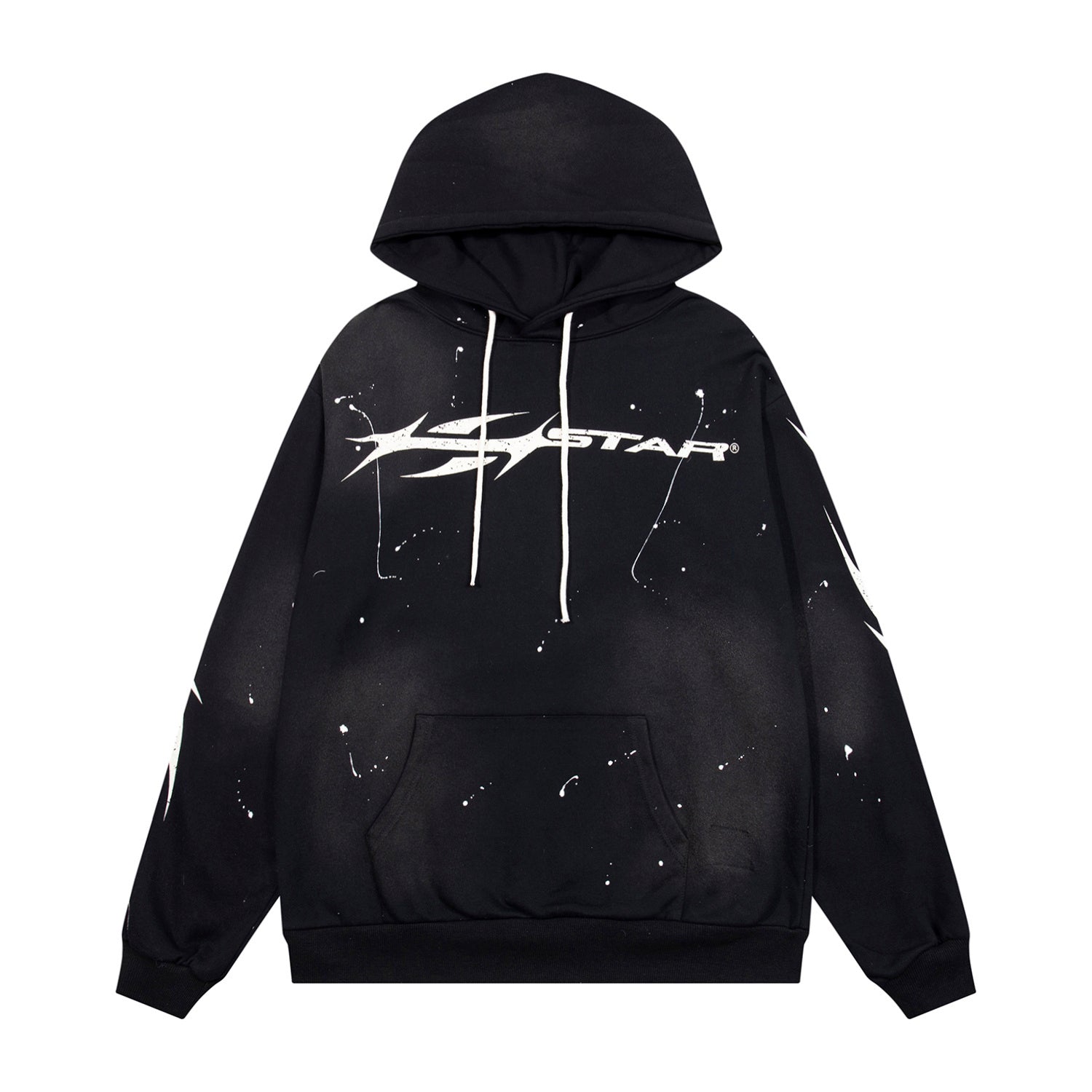 Hoodie Hellstar "Drip Star" (Black & White Splatter)