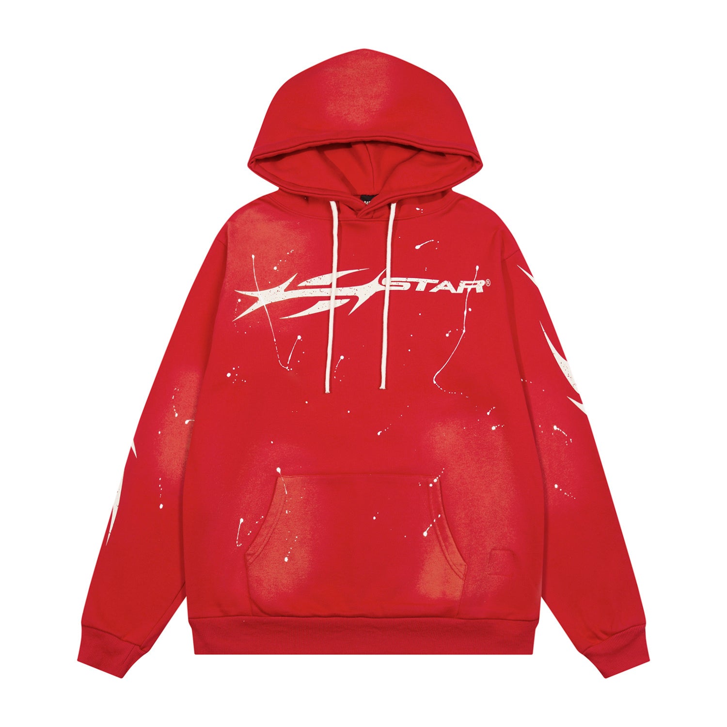 Hoodie Hellstar "Drip Star"  (Red & White Splatter)